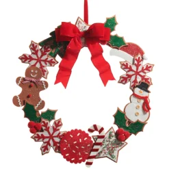 Raz Imports Raz 24" Felt Gingerbread Christmas Wreath W4516266 New