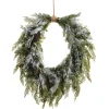Raz Imports Raz 29" Flocked Oval Cedar and Mini Pinecone Christmas Wreath W4511583 Discount