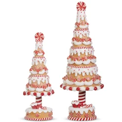Raz Imports Raz 15" Gingerbread and Peppermint Trees Set of 2 4316092 Outlet