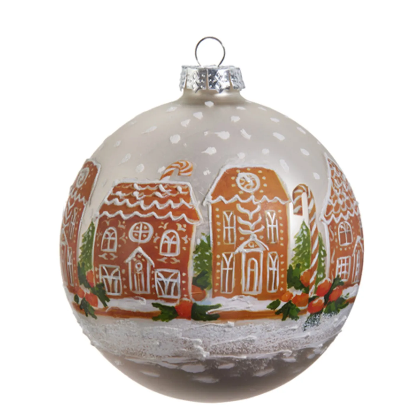 Raz Imports Raz 5" Gingerbread House Ball Glass Christmas Ornament 4424581 Clearance