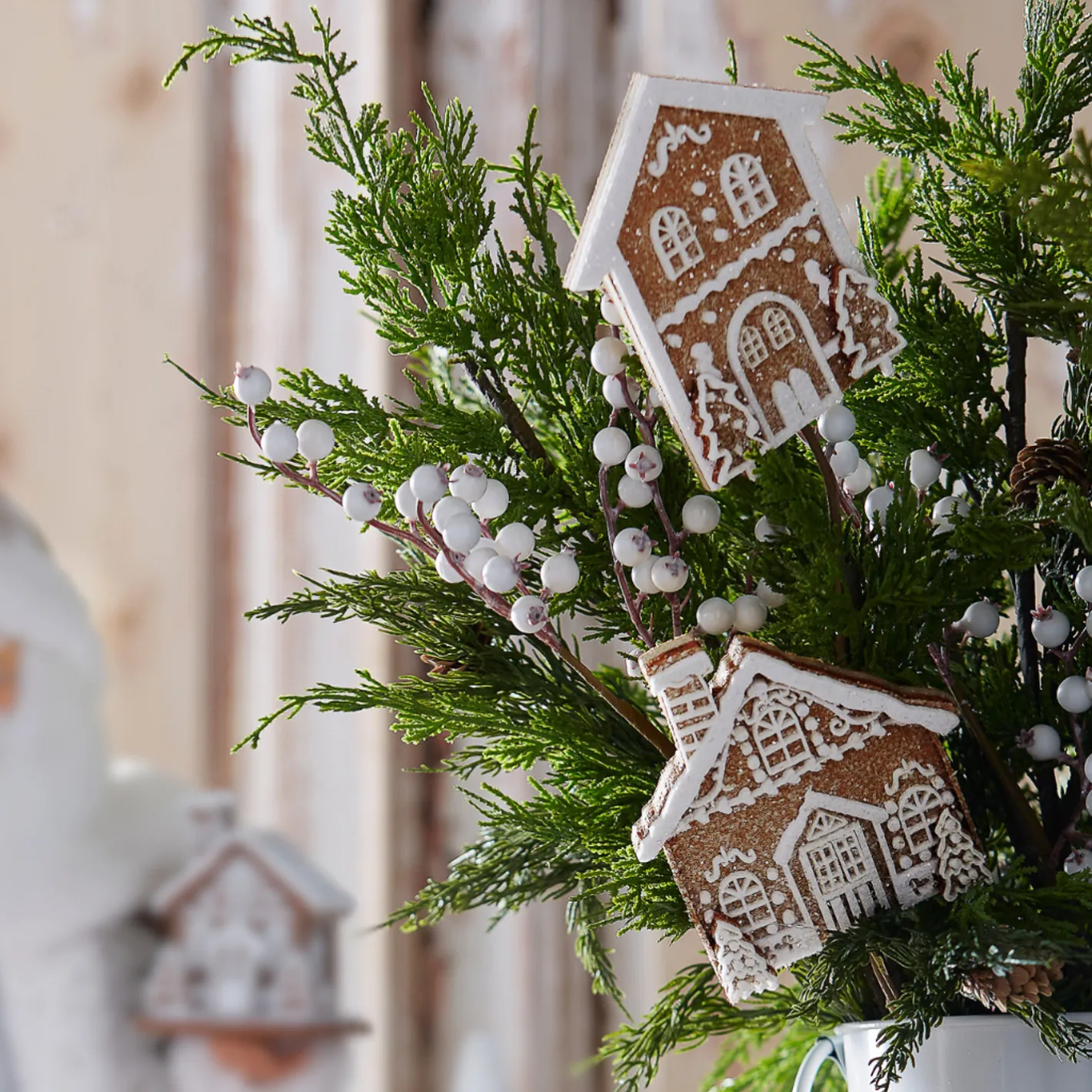 Raz Imports Raz 25.5" Gingerbread House Christmas Tree Spray F4406641 Hot