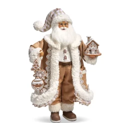 Raz Imports Raz 18" Gingham Gingerbread Christmas Santa Figure 4415585 Outlet