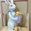 Raz Imports Raz 15" Glittered Bunny with Basket Easter Figure Decoration 4501613