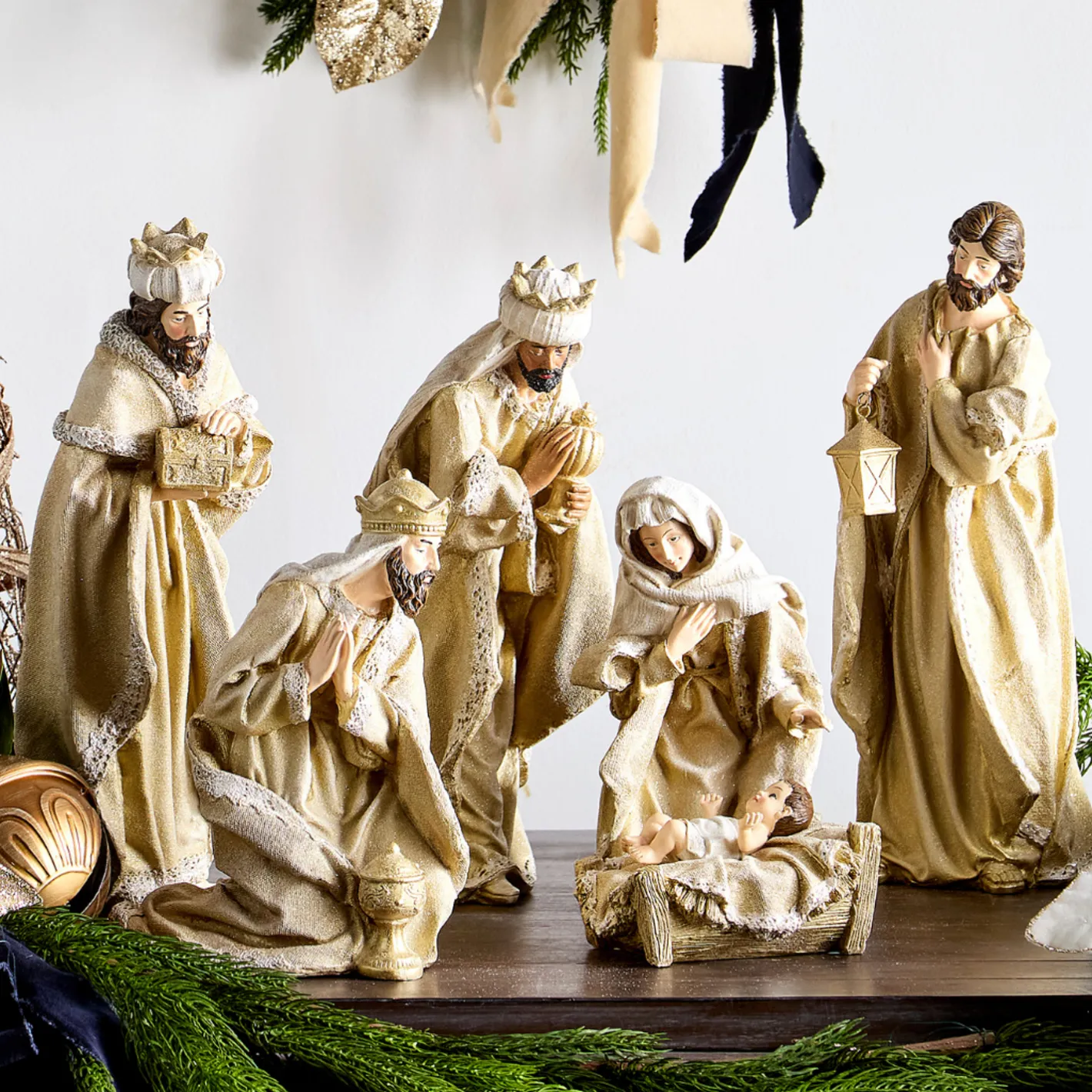 Raz Imports Raz 15.5" Glittered Nativity Set Christmas Decoration 4512172 Best