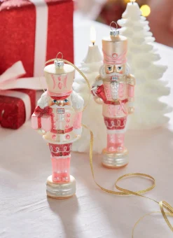 Raz Imports Raz 8" Glittered Pink Nutcracker Glass Christmas Ornament 4320885 Hot
