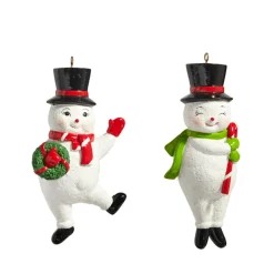 Raz Imports Raz 5.5" Glittered Snowman Christmas Ornament Set of 2 4411560