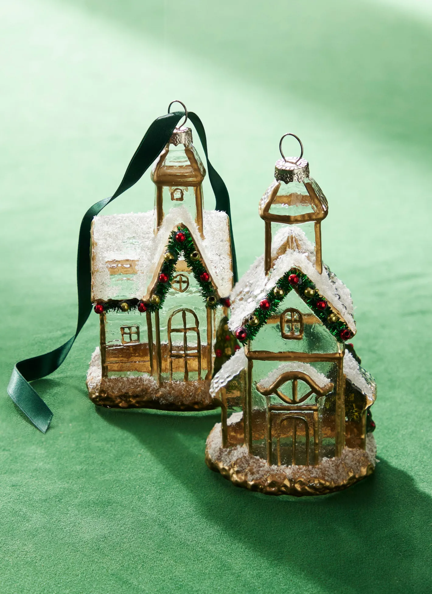 Raz Imports Raz 5" Gold and Clear Church Glass Christmas Ornament 4324586