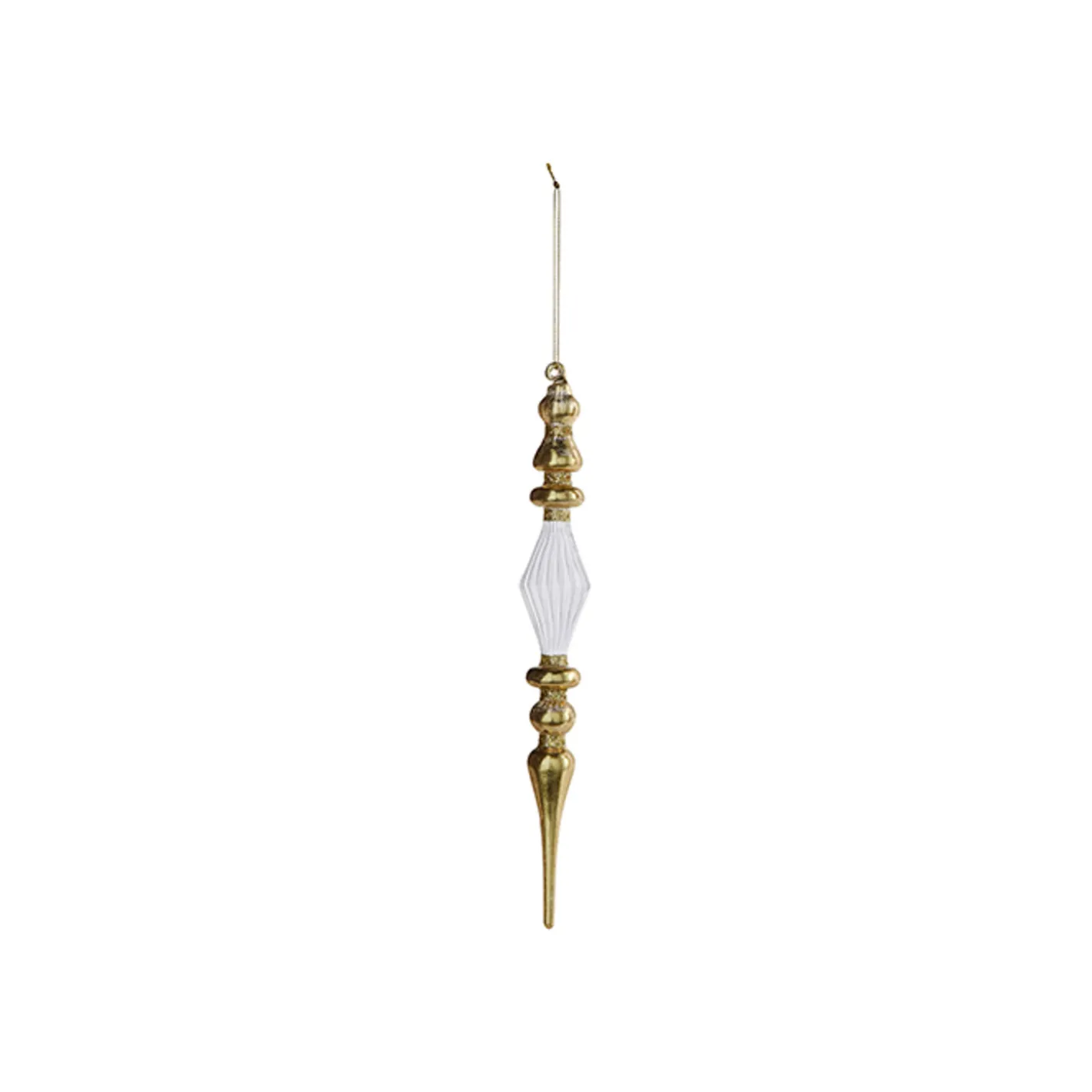 Raz Imports Raz 11" Gold and Clear Finial Glass Christmas Ornament 4320868 Clearance