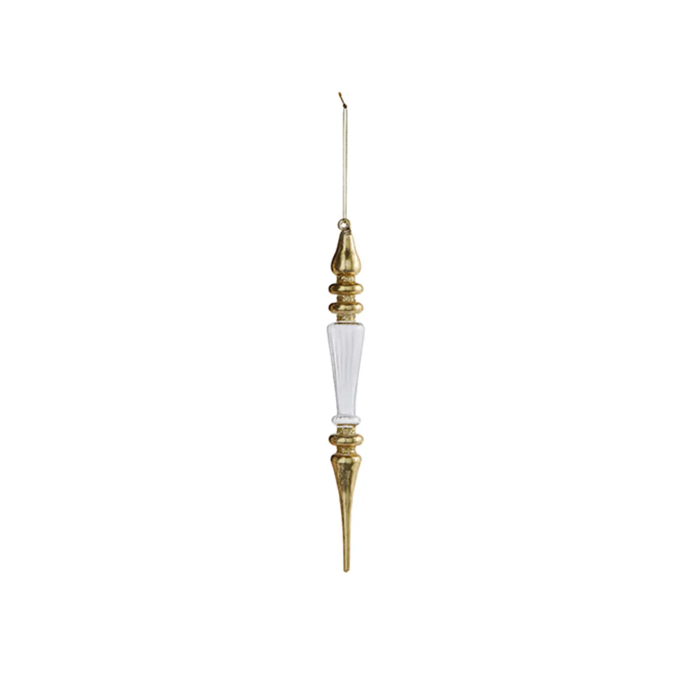 Raz Imports Raz 11" Gold and Clear Finial Glass Christmas Ornament 4320868 Clearance