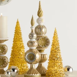 Raz Imports Raz 20" Gold and Silver Vintage Finials Christmas Decoration 4530530 New
