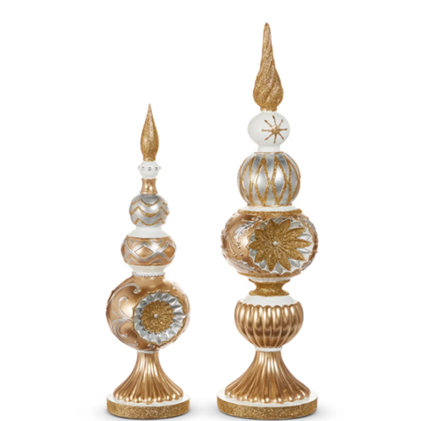 Raz Imports Raz 20" Gold and Silver Vintage Finials Christmas Decoration 4530530 New