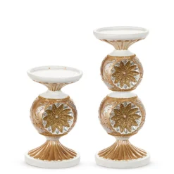 Raz Imports Raz 10" Gold and Silver Vintage Candle Holders Christmas Decoration 4530527 Clearance