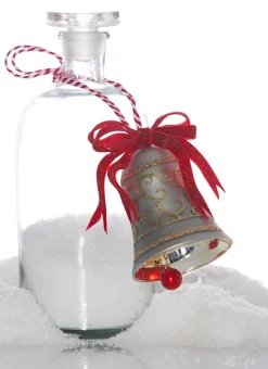 Raz Imports Raz 4" Gold Glitter Silver Bell Glass Christmas Ornament 4320918 New