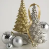 Raz Imports Raz 7" Gold or Silver Sequin Glitter Tree Glass Christmas Ornament Clearance