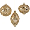 Raz Imports Raz 4" Gold Pearl Trimmed Finial Glass Christmas Ornament 4522866 New