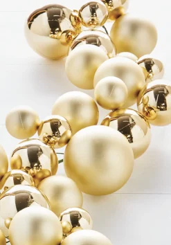 Raz Imports Raz 4' Gold Plastic Ball Christmas Garland G8382770 Outlet