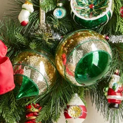 Raz Imports Raz 5" Green and Gold Vintage Glass Christmas Ornament 4524918 Online