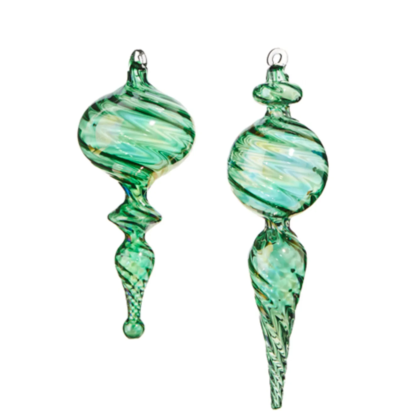 Raz Imports Raz 9" Green Blown Finial Glass Christmas Ornament 4324515 Online