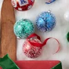 Raz Imports Raz 4" Green, Blue or Red Iced Ball Glass Christmas Ornament 4324542 Best