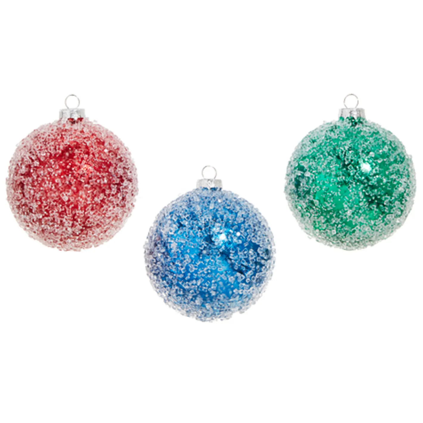 Raz Imports Raz 4" Green, Blue or Red Iced Ball Glass Christmas Ornament 4324542 Best