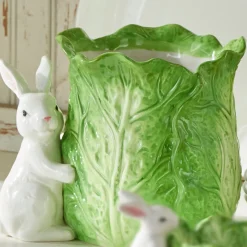 Raz Imports Raz 9" Green Cabbage Vase with Bunny Easter Decoration 4411108 Best