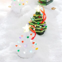 Raz Imports Raz 5.25" Green or White Lighted Ceramic Tree Christmas Ornament Clearance