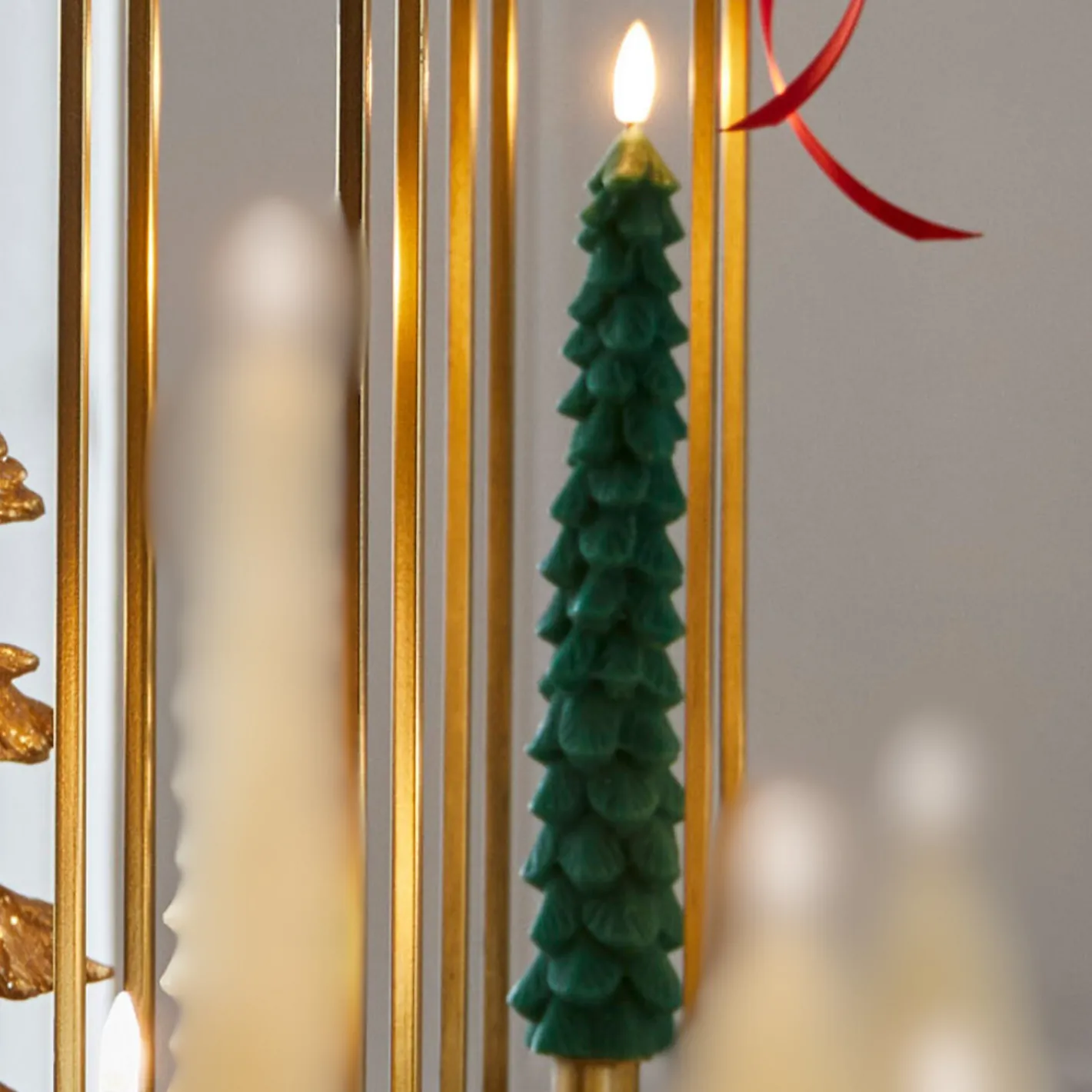 Raz Imports Raz 10.5" Green Tree Battery Operated Taper Candle with Lighted Flickering Wick Set of 2 4432921