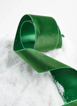 Raz Imports Raz 4" Green Velvet Wired Christmas Ribbon R4371809 Best