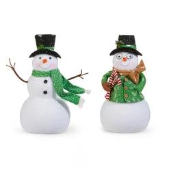 Raz Imports Raz 18.5" Green Woodland Large Snowman Christmas Figure 4516468 Online
