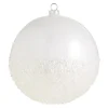 Raz Imports Raz 6" Half Glittered Ball Glass Christmas Ornament 4324502