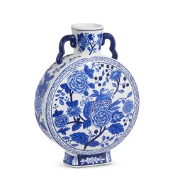 Raz Imports Raz 12.5" Handled Blue and White Delft Floral Vase X4434412 New