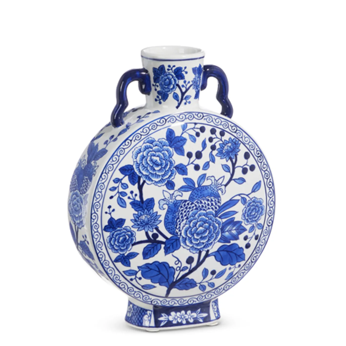 Raz Imports Raz 12.5" Handled Blue and White Delft Floral Vase X4434412 New