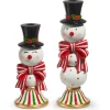 Raz Imports Raz 13" Happy Snowman Candlestick Christmas Candle Holder Set of 2 4512107 Outlet