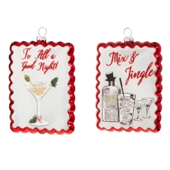 Raz Imports Raz 5" Holiday Cocktails Scalloped Edge Glass Christmas Ornament 4324575 Hot