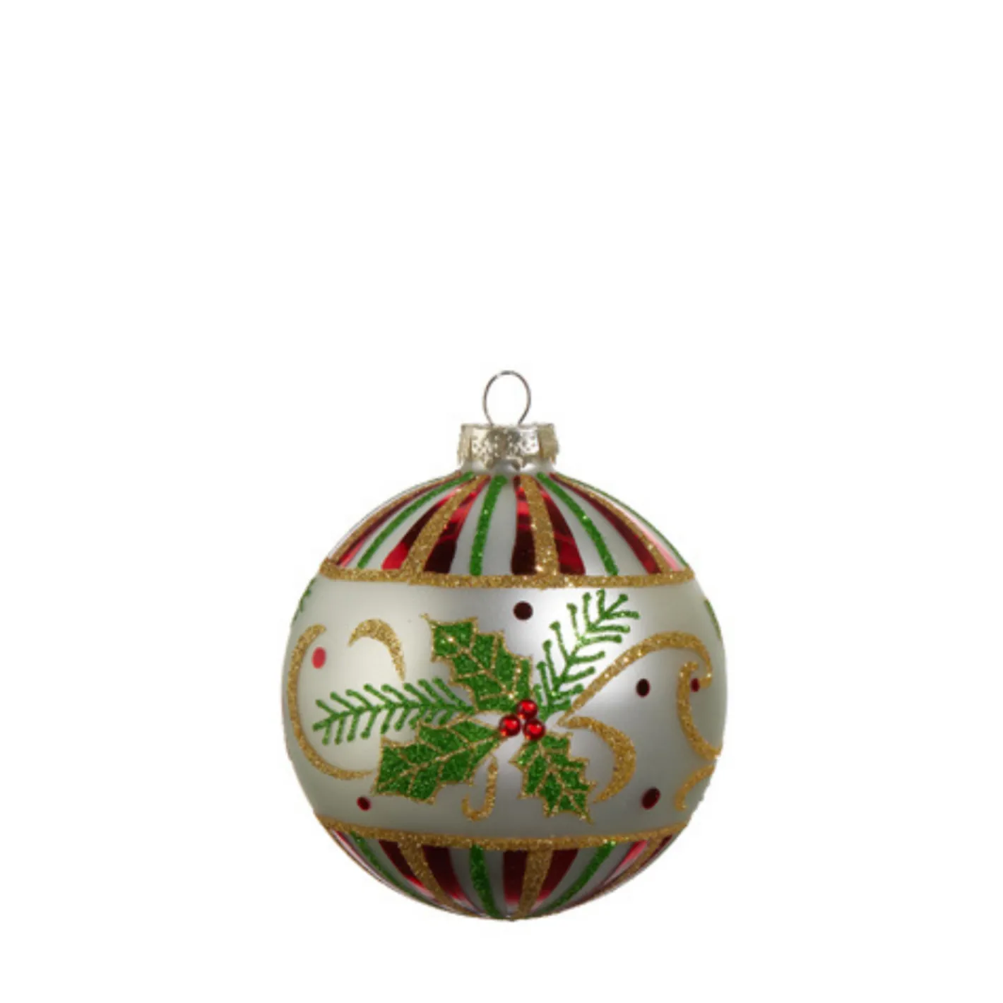 Raz Imports Raz 4" Holly Leaf Glass Christmas Ornament 4424547 Discount