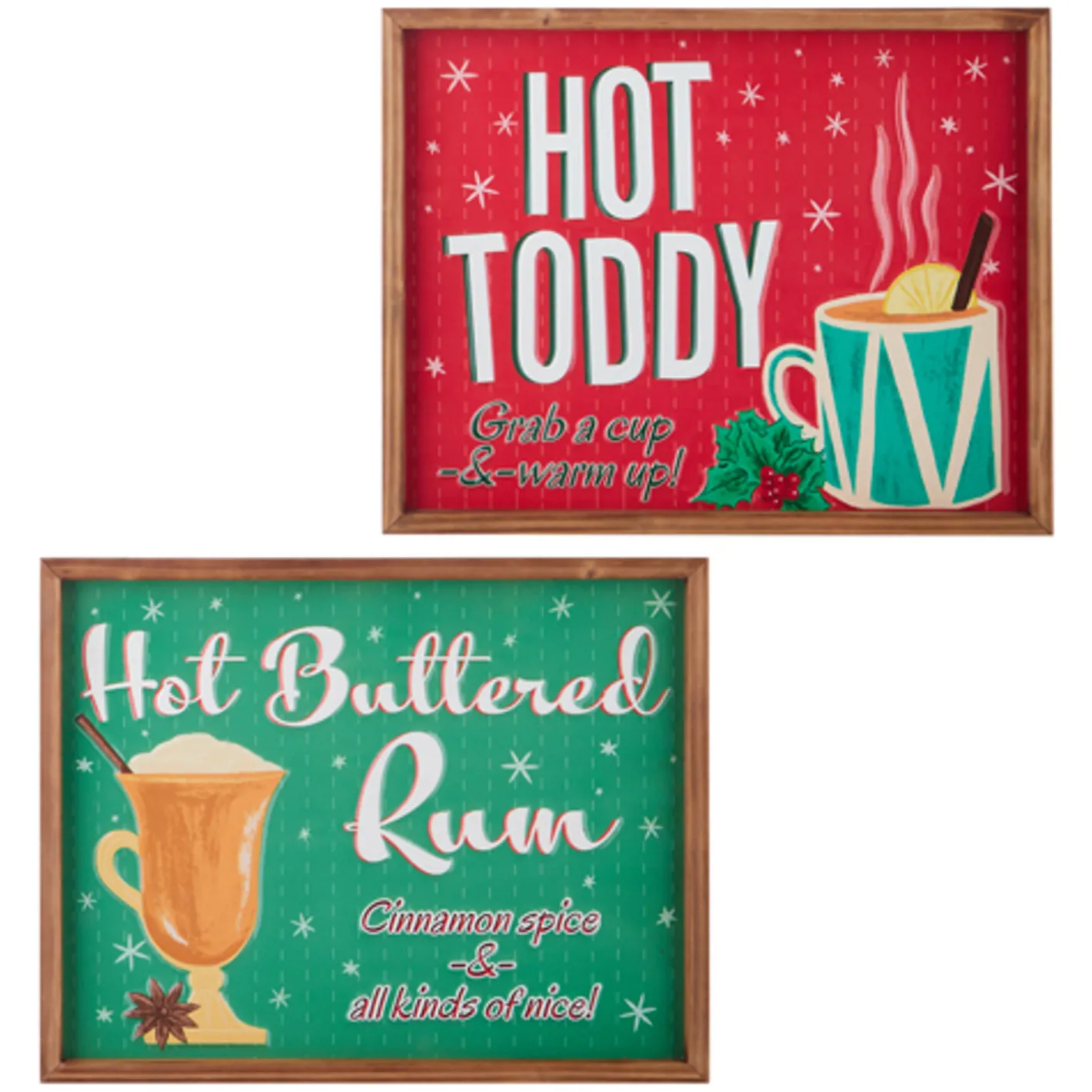 Raz Imports Raz 20" Hot Toddy and Buttered Rum Framed Metal Christmas Sign 4136300 New