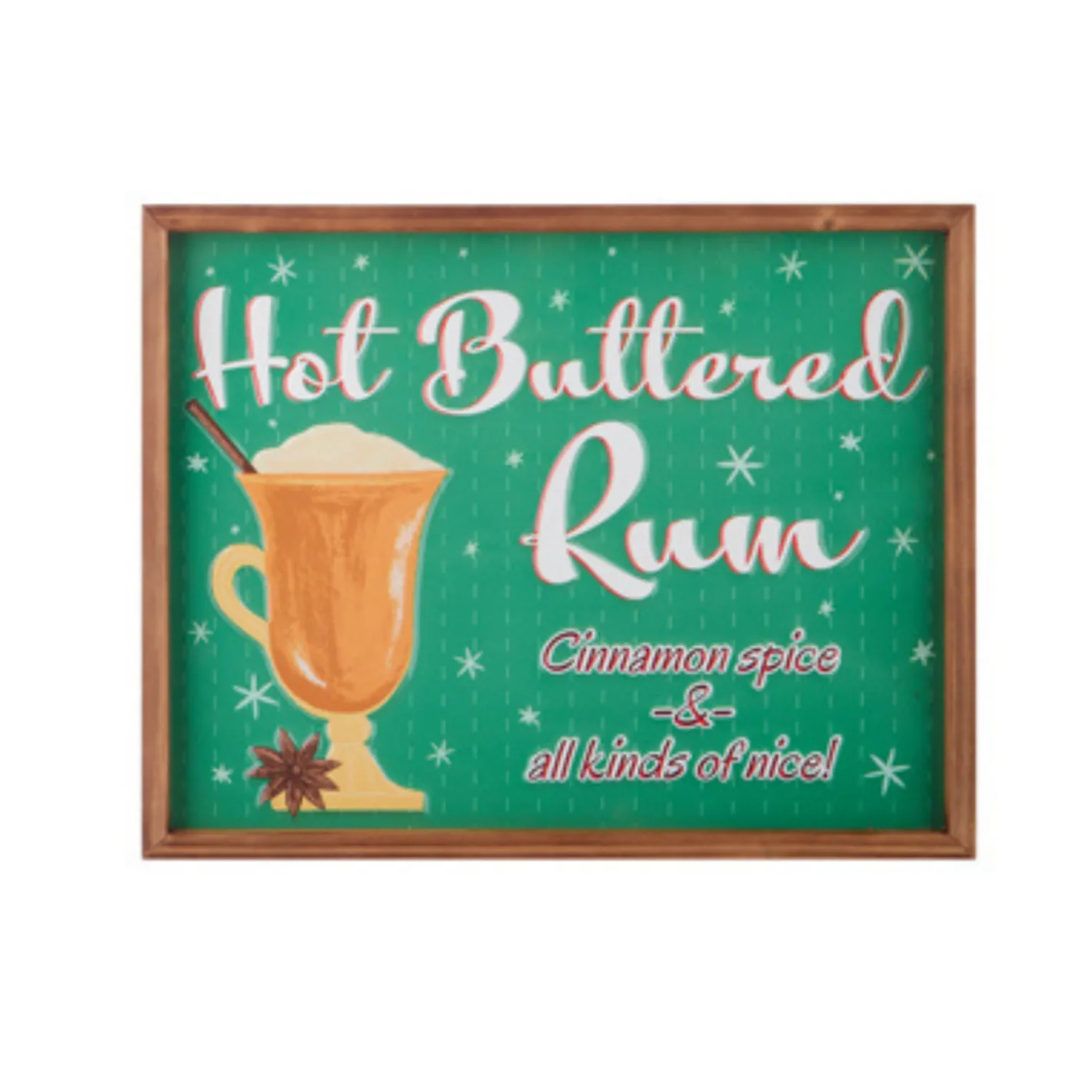 Raz Imports Raz 20" Hot Toddy and Buttered Rum Framed Metal Christmas Sign 4136300 New