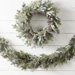 Raz Imports Raz 5.5' Iced Pinecone and Greenery Christmas Garland G4511628 Best