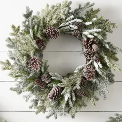 Raz Imports Raz 28" Iced Pinecone and Greenery Christmas Wreath W4511629 New