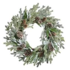 Raz Imports Raz 28" Iced Pinecone and Greenery Christmas Wreath W4511629 New