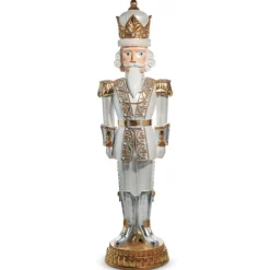 Raz Imports Raz 76" Indoor Outdoor Gold and White Nutcracker Christmas Decoration 4510517 Best