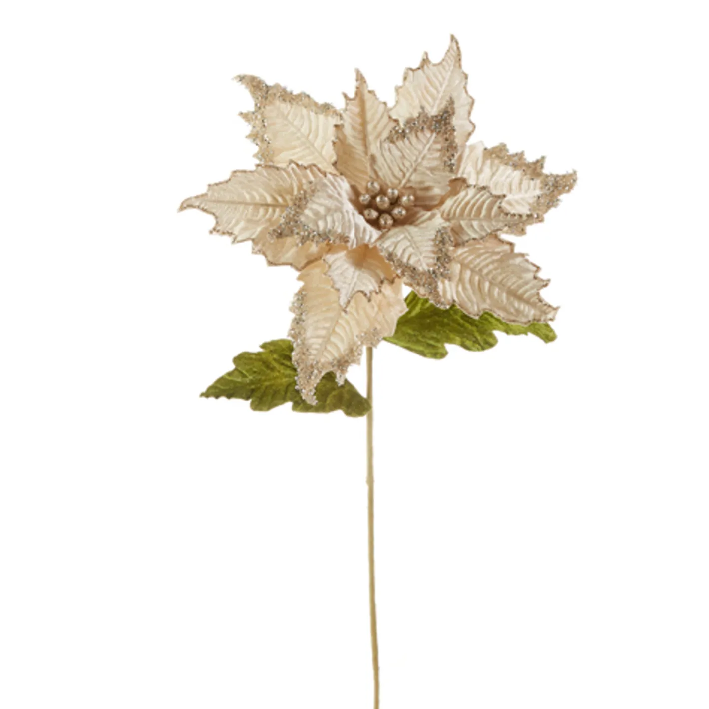 Raz Imports Raz 27" Ivory Velvet Poinsettia Stem Christmas Tree Pick F4306735 Hot