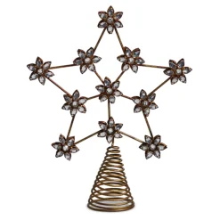 Raz Imports Raz 10.5" Jeweled Star Metal Christmas Tree Topper 4401290 New