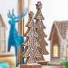 Raz Imports Raz 15" Large Brown and White Gingerbread Cookie Christmas Tree Figures 4512136