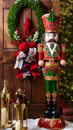 Raz Imports Raz 60" Large Lighted Traditional Nutcracker Christmas Decoration 4501680 Outlet