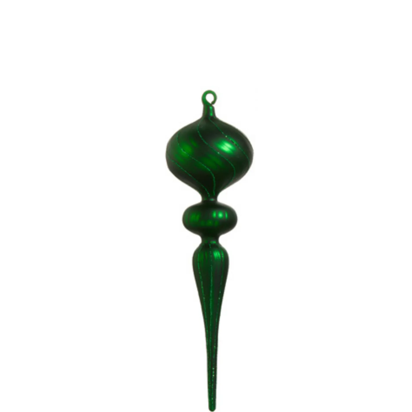 Raz Imports Raz 13" Large Matte Green Glass Finial Christmas Ornament Set of 2 4424682 Discount