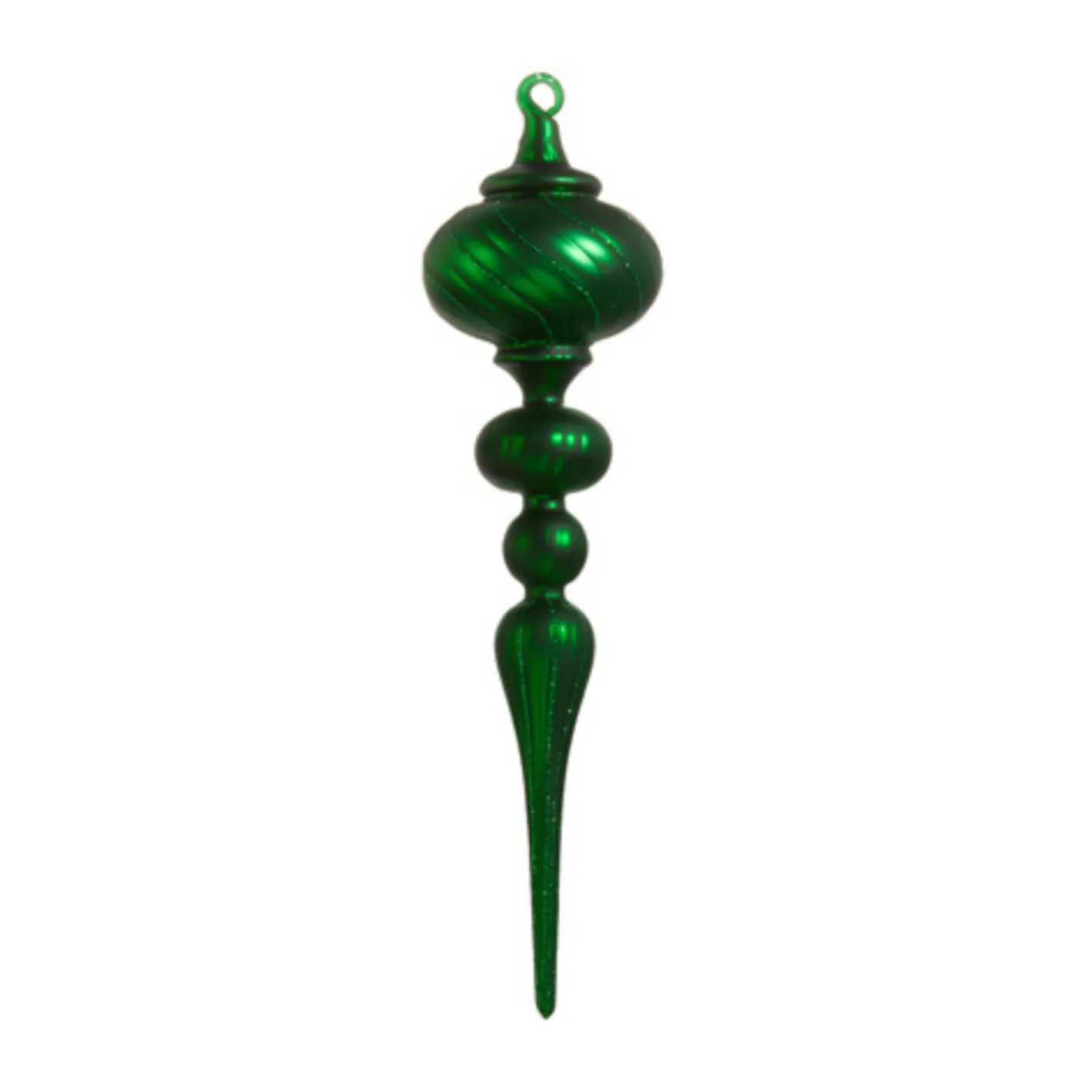 Raz Imports Raz 13" Large Matte Green Glass Finial Christmas Ornament Set of 2 4424682 Discount