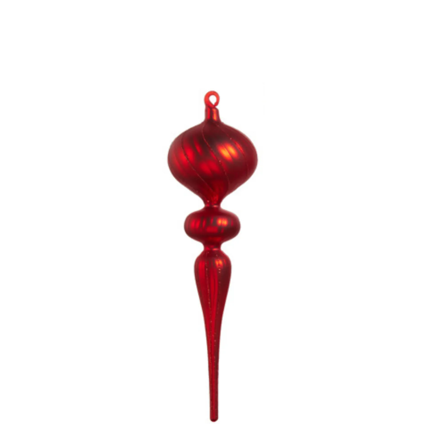 Raz Imports Raz 13" Large Matte Red Glass Finial Christmas Ornament Set of 2 4424681