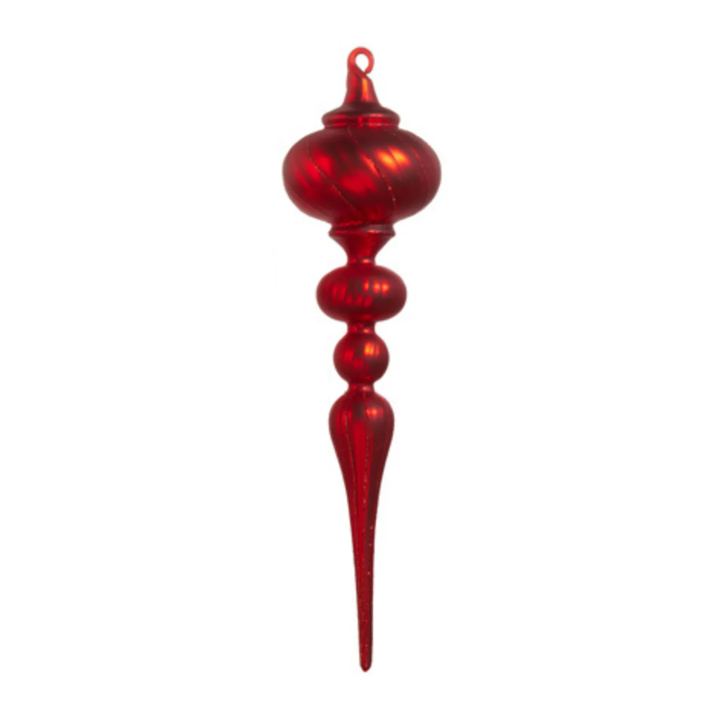 Raz Imports Raz 13" Large Matte Red Glass Finial Christmas Ornament Set of 2 4424681