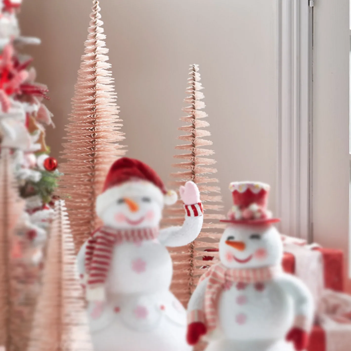 Raz Imports Raz 39" Large Pink Bottle Brush Christmas Tree Set 4306106 Online